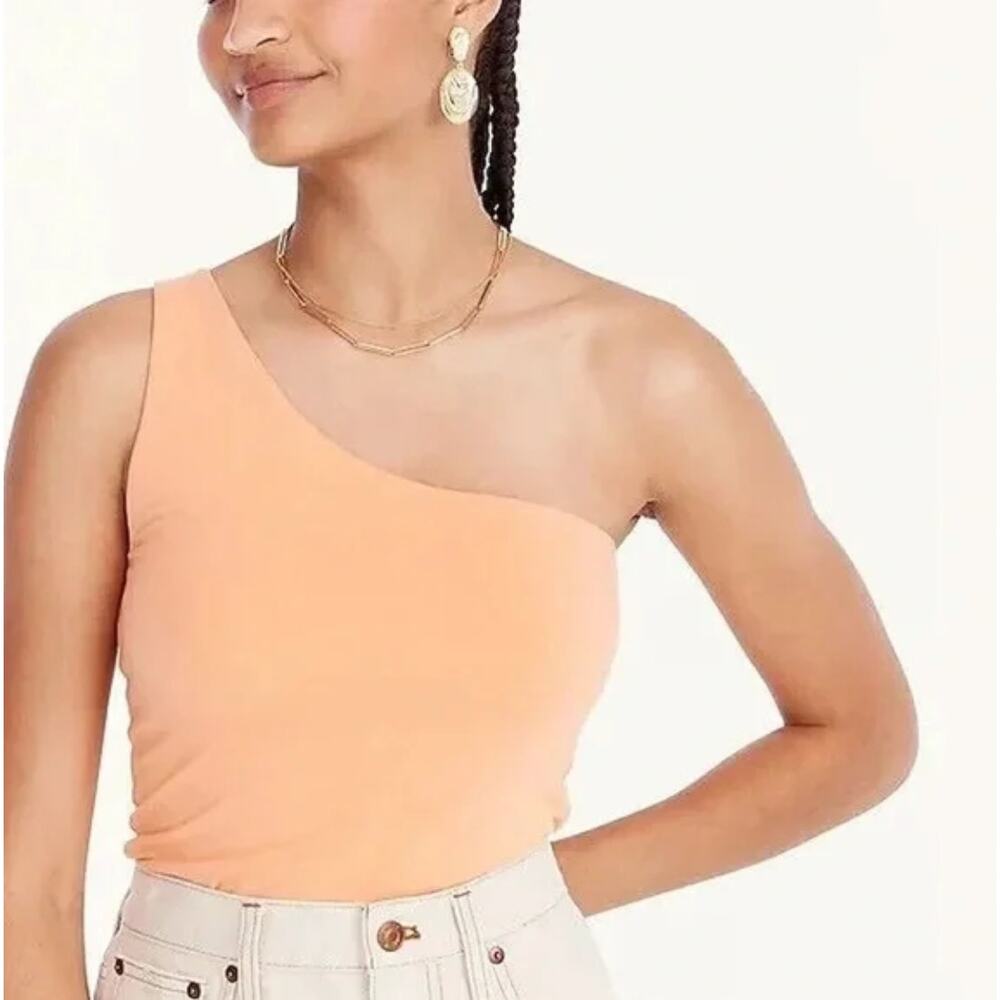 NWT J. Crew FormKnit One Shoulder Tank Top Bright Cantaloupe BH933 Size XS